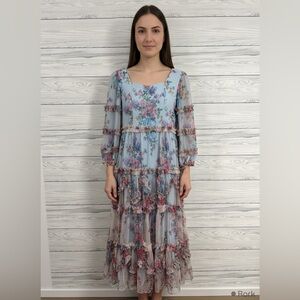 Ivy City Dress Women XL Romantic Floral Tulle Whimsey Elegant Cottagecore Fairy